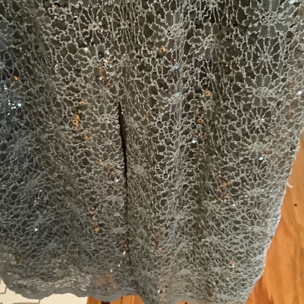 R&M Richards Seafoam Lace Pencil Skirt with Subtle Sequins